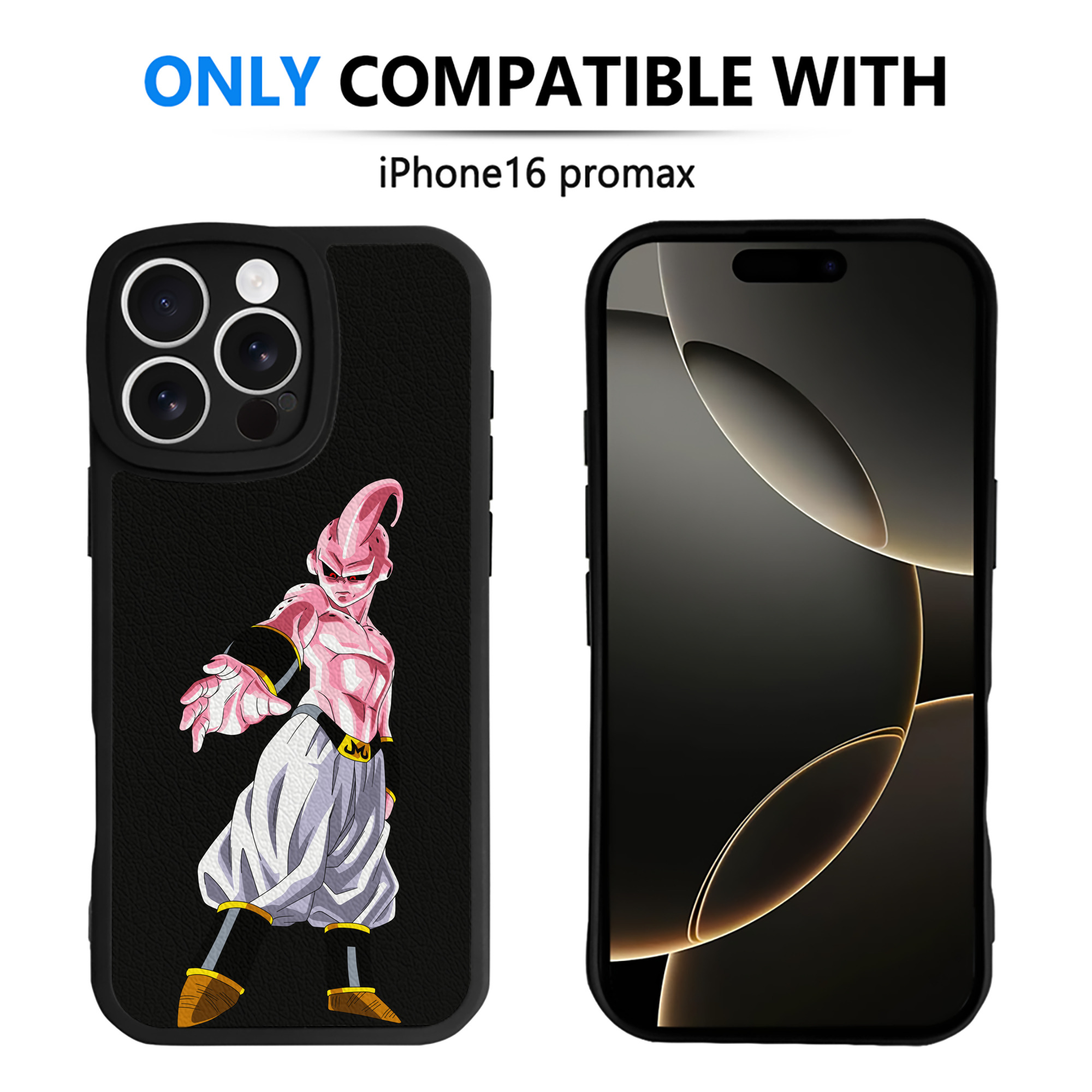 （画像用） ドラゴンボール 魔人ブウ DRAGON BALL Majin Buu 【iPhone 16シリーズ対応】シリコンスマホケース（レザー調） 材質：シリコン